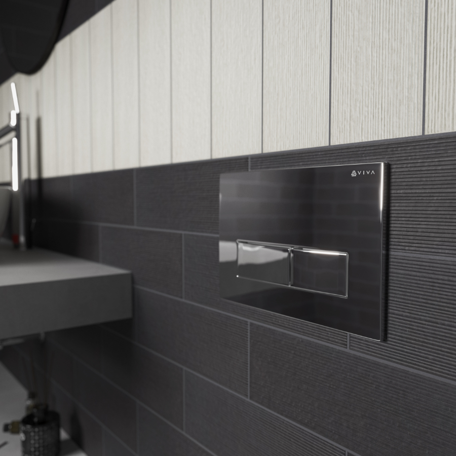 Skylo Concealed Toilet Cistern Black Bottom & Side Entry Viva